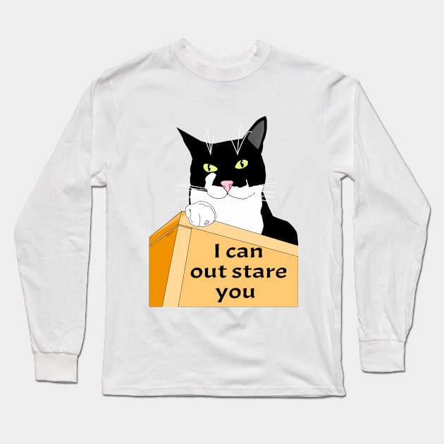I can out stare you. I haz attitude Cute Tuxedo Cat. Copyright TeAnne Long Sleeve T-Shirt by TeAnne